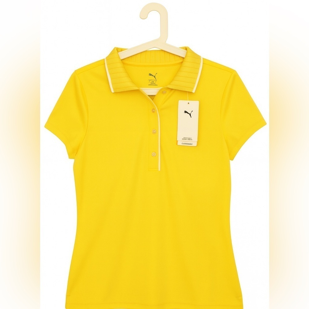 PUMA Women’s CLOUDSPUN Bridges Polo - Bright Yellow (M) - NEW Size Chart in Pics